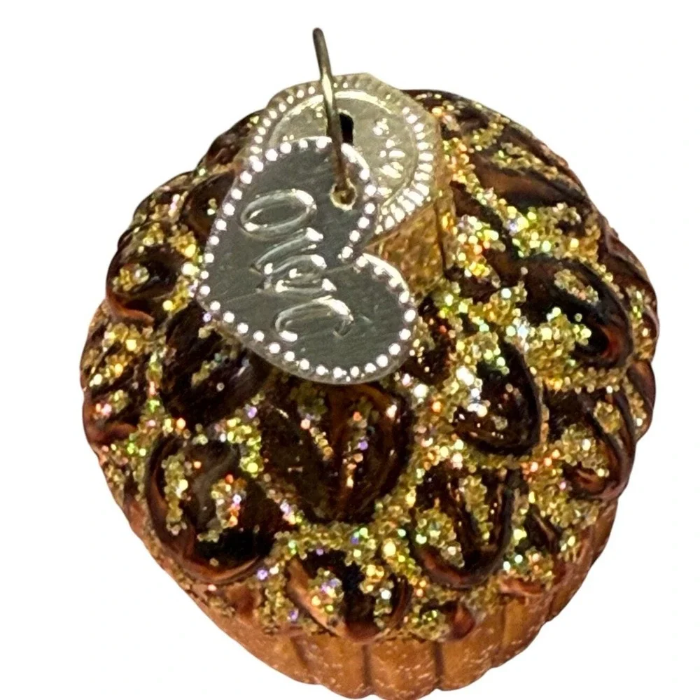 Old World‎ Christmas Glass Blown Acorn Ornament Glitter Woodland Decor 2.5